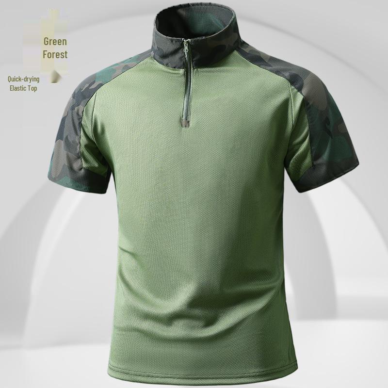 Summer Quick-Dry T-Shirt & Durable Work Pants Set for Outdoor Military Training or Security