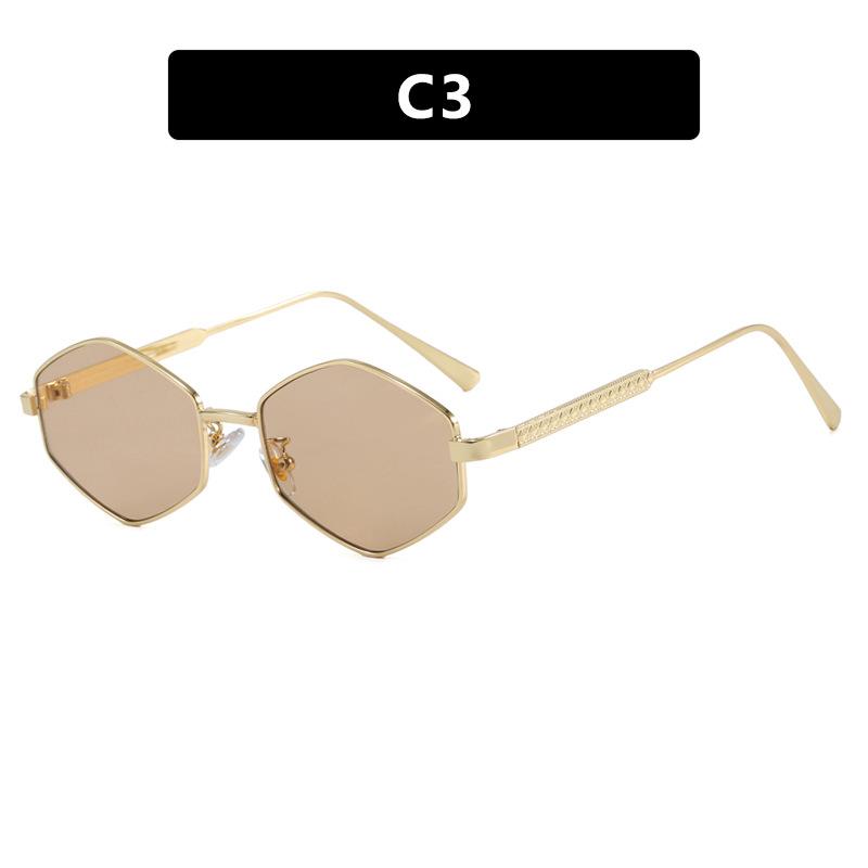 Metal Diamond-Shaped Sunglasses Stylish and Unique Street Style Shades for Women Outdoor Travel Fishing UV Protection Eyewear