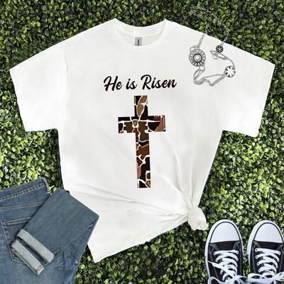 Cross Christian Adult Tee Christ Unisex T-Shirt Easter He Is Risen Jesus T-Shirt Unisex T-Shirt