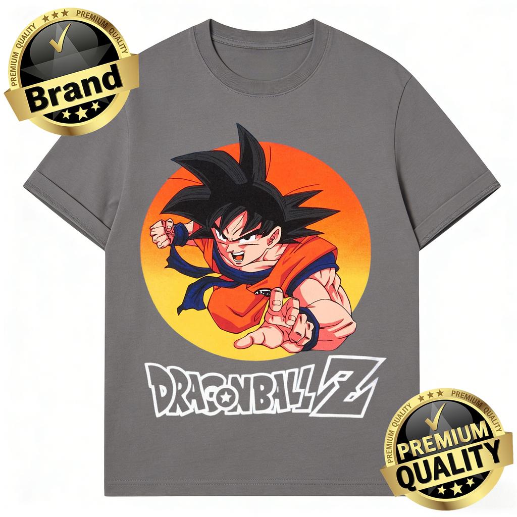 Dragon Ball Trendy Hot Items 2026 Summer Retro Mens Printed TShirt Goku Action Pose Design Oversized UnisexKids Streetwear
