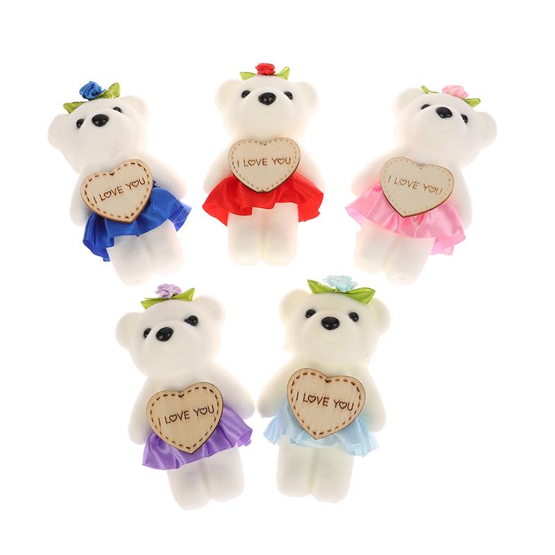 10Pcs/Set 10Cm Love Bear Bouquet Small Bear Couple Bear Gift Packaging Wedding Gift Birthday Present