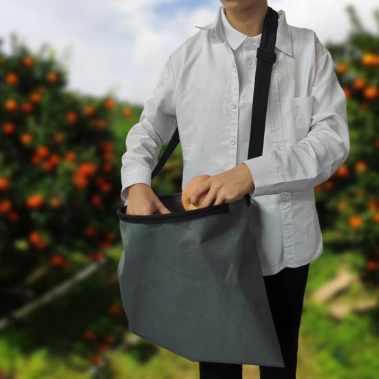 Fruit Picking Bag Large Adjustable Strap Fruit Harvesting Bag Tear-Resistant Bottom Opening Portable Gathering Bag for Fruits Vegetables Garden