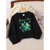 Girls' Long-sleeve Sweatshirt with Round Neck and Printed DesignMom And Me Turtles Suitable for Spring and Autumn, Fashionable and Casual