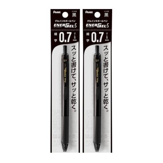Pentel EnerGel-S Gel Pen, 0.7mm, Black, XBL127-A