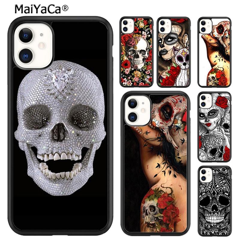 MaiYaCa DIAMOND SKULL Phone Case For iPhone 17 Air 16 pro max 15 14 plus 12 13 plus Shell Cover coque