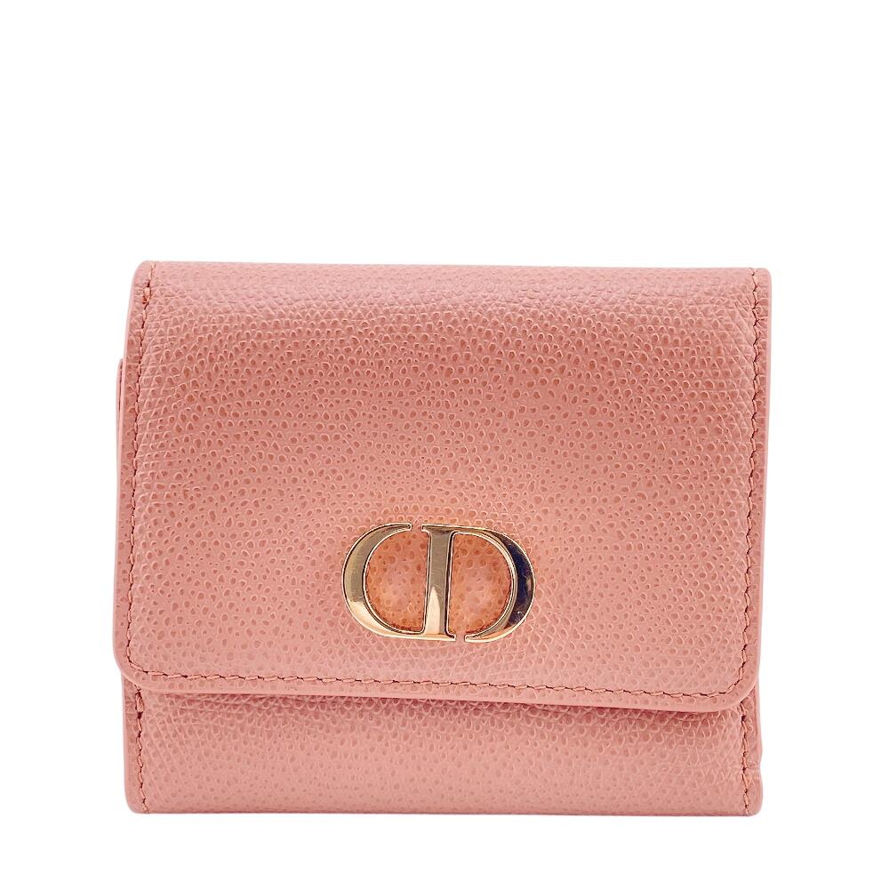 Christian Dior leather 30 Montagne Compact Wallet Tri-fold wallet pink leather Women Used