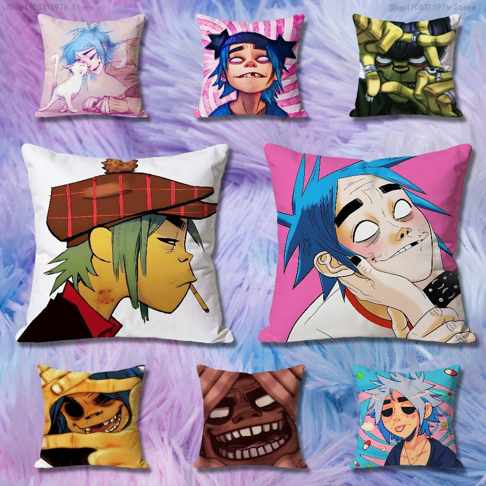 GGorillaz The Mountain Anime Celebrity Merchandise AllMatch Printed Pillow Case Sofa Car Office Room Decoration Protector