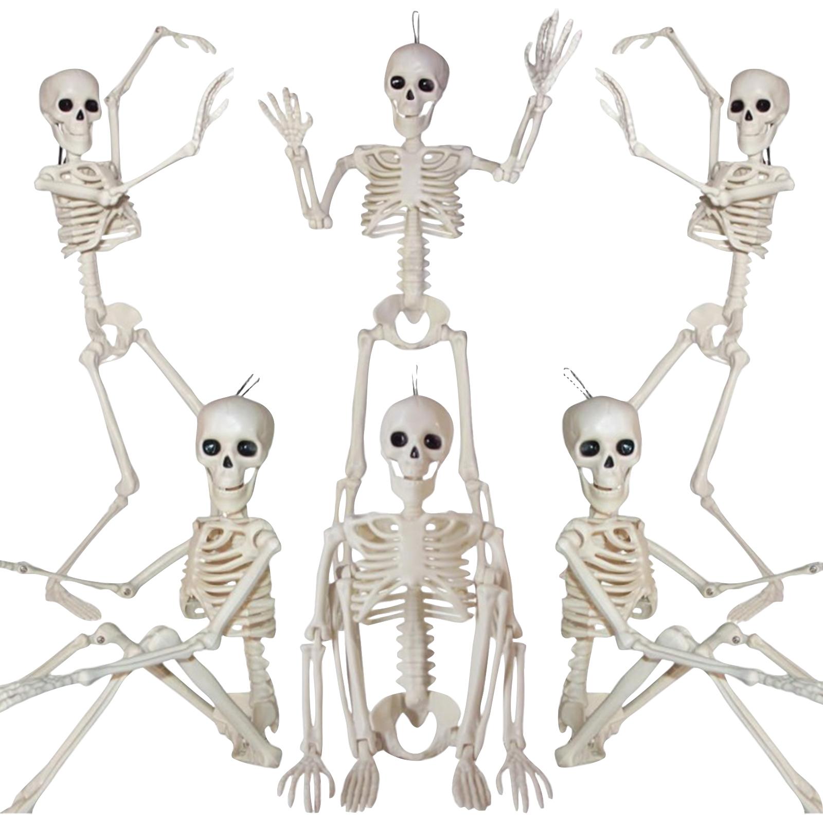 

6 Pcs Halloween Decoration Indoor Outdoor - 16 Inch Full Body With Removable Articulated Skeleton For Halloween Indoor Outdoor Party Decoration One Size
