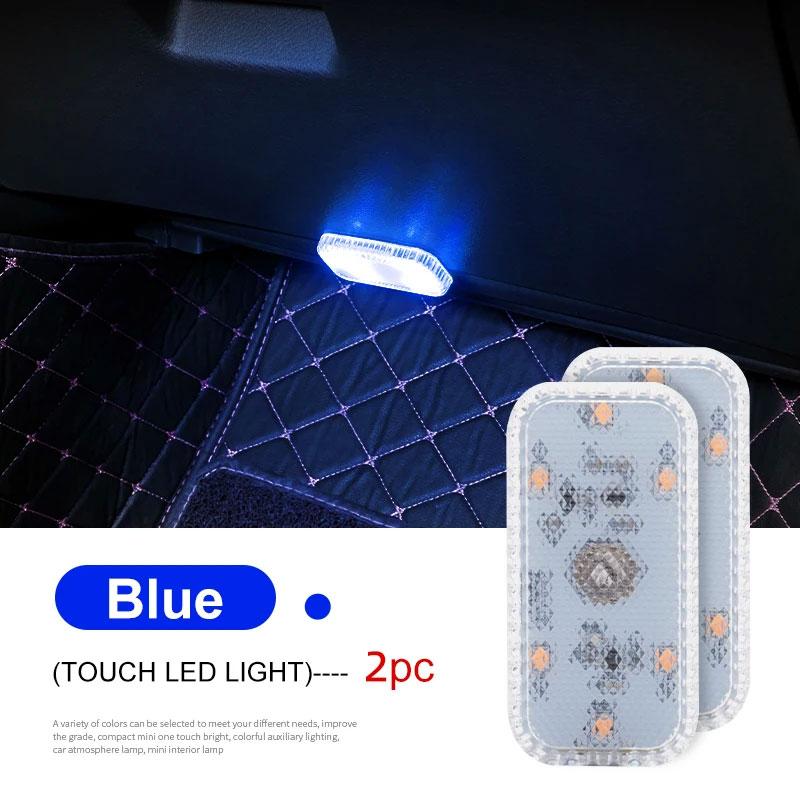 Portable Car Interior Dome Light Finger Touch Sensor Mini LED Reading Lamp Car Roof Magnets USB Charging Atmosphere Lamp