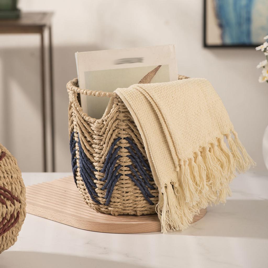 Hand-woven Indoor Decorative Storage Baskets And Desktop Clutter Storage Baskets