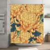 Vintage Chrysanthemen Duschvorhang Wasserdicht Heimdeko Badezimmerdekoration Wandbehang Blumendesign Badematte