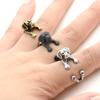 Retro Punk Brass Knuckle Labrador Dog Ring Men Boho Cute Animal Anel Couple Rings For Women Jewelry Bague Femme Anniversary Gift