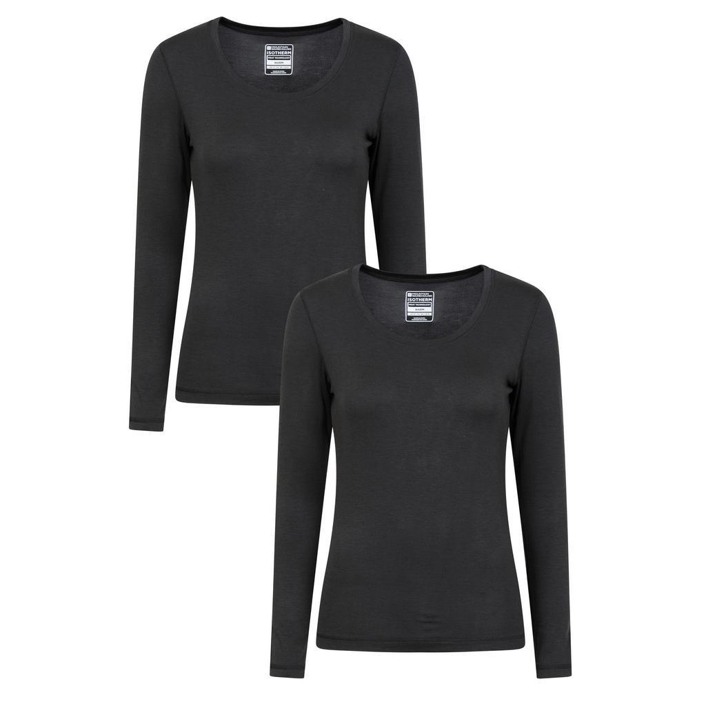 Mountain Warehouse Womens/Ladies Keep The Heat Round Neck Thermal Top (Pack of 2)