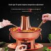 Elektrischer Lila Kupfer Doppelnutzungs-Hot Pot: Einstellbare Temperatur Shabu-Shabu Lamm Hammelfleisch Holzkohle und Plug-in Warmhalte Kupfertopf für den Heimgebrauch