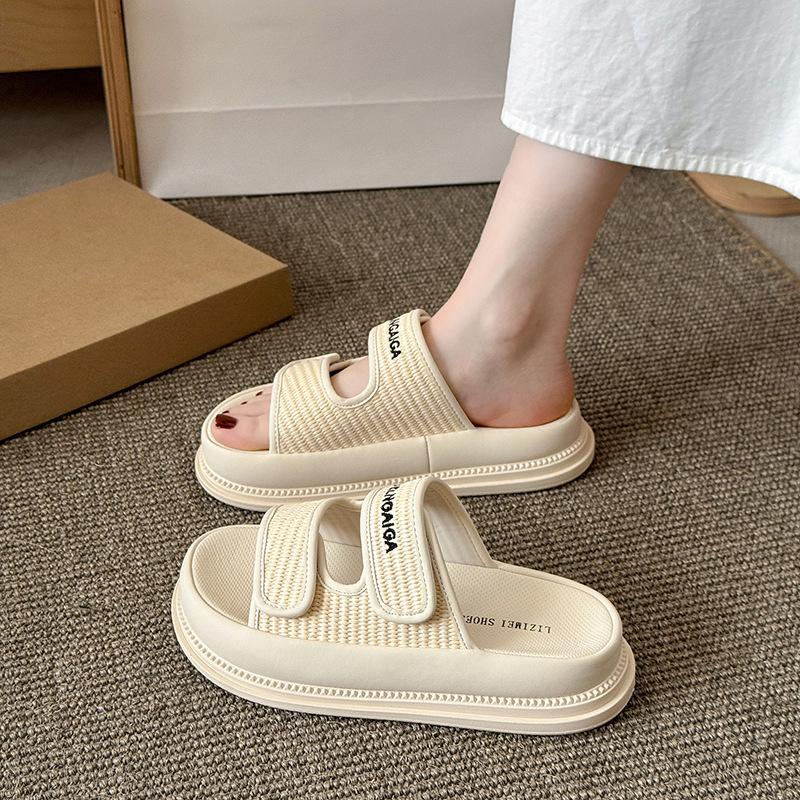 Muffin platform slippers women's summer wear new high-end casual versatile with skirt beach cool slippers