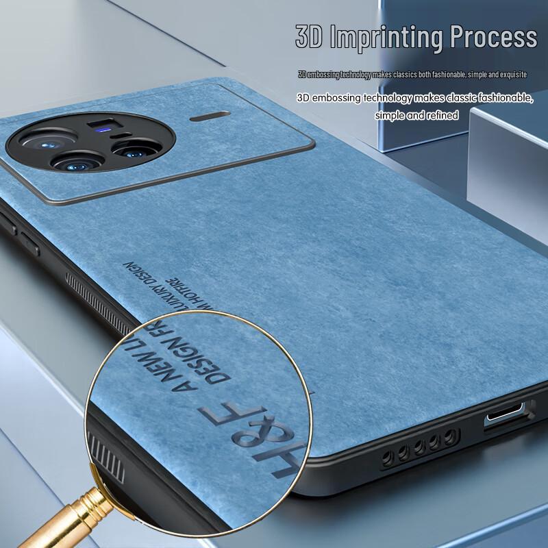 Hot Fire Vivo X80 Skin-Feel Leather Phone Case