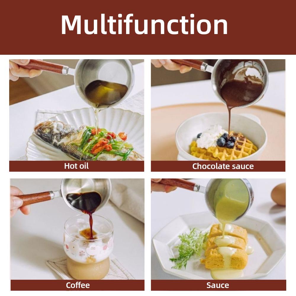 Stainless Steel Hot Oil Pot Milk Pan Stainless Steel Sauce Small Saucepan Cooking Boiling Butter Warmer Melting Kitchen Pan