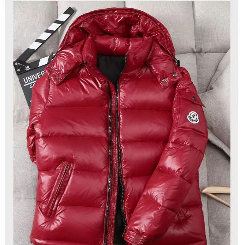 Mens Shiny Puffer Jacket Winter Thick Hooded Coat Couple Streetwear