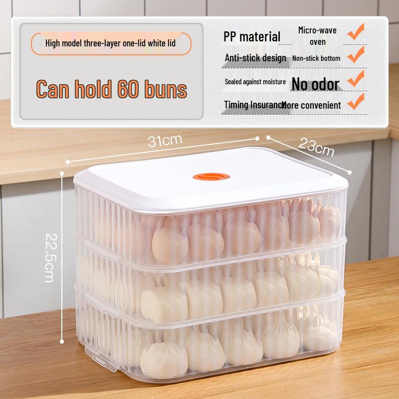 Dumpling & Wonton Freezer Storage Box for Fresh-Keeping and Quick-Freezing Noodles