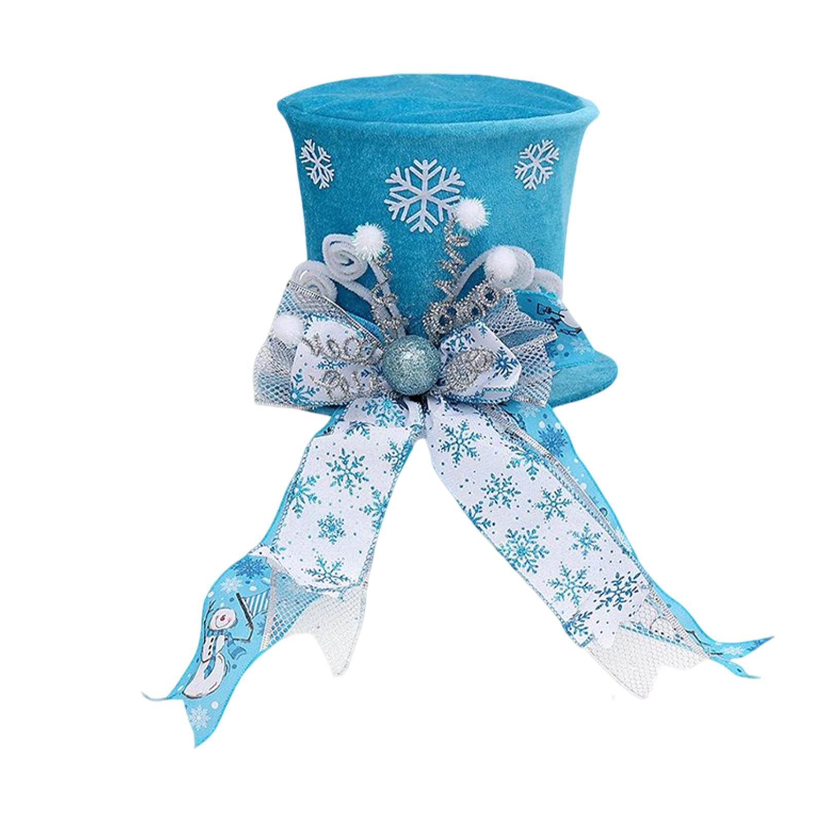 

Рождественская шляпа Верхушка звезды Верхушка рождественской елки Украшение Шляпа Выдвижная пружина Бант, Красивые украшения для рождественской елки One Size синий