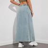 Women's  Elastic Waist Denim Swing Skirt  Women's Casual Long Skirt with American Design