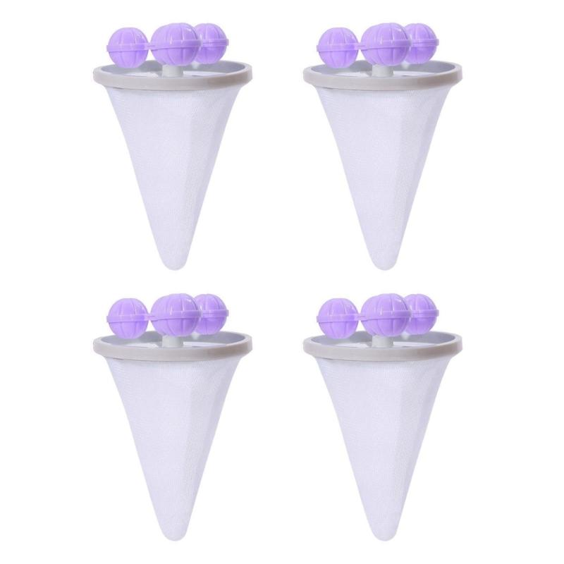 

4Pcs Hair Filter Net Bag Hair Remover for Washing Machine Reusable Hair Remover Filter Bag Washing Machine Accessories
