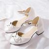 7-15 Years Old Girls High Heels Shoes Children Sandals Pink White Princess Girls Dress Shoes Summer Girls Party Shoes Size 28-39