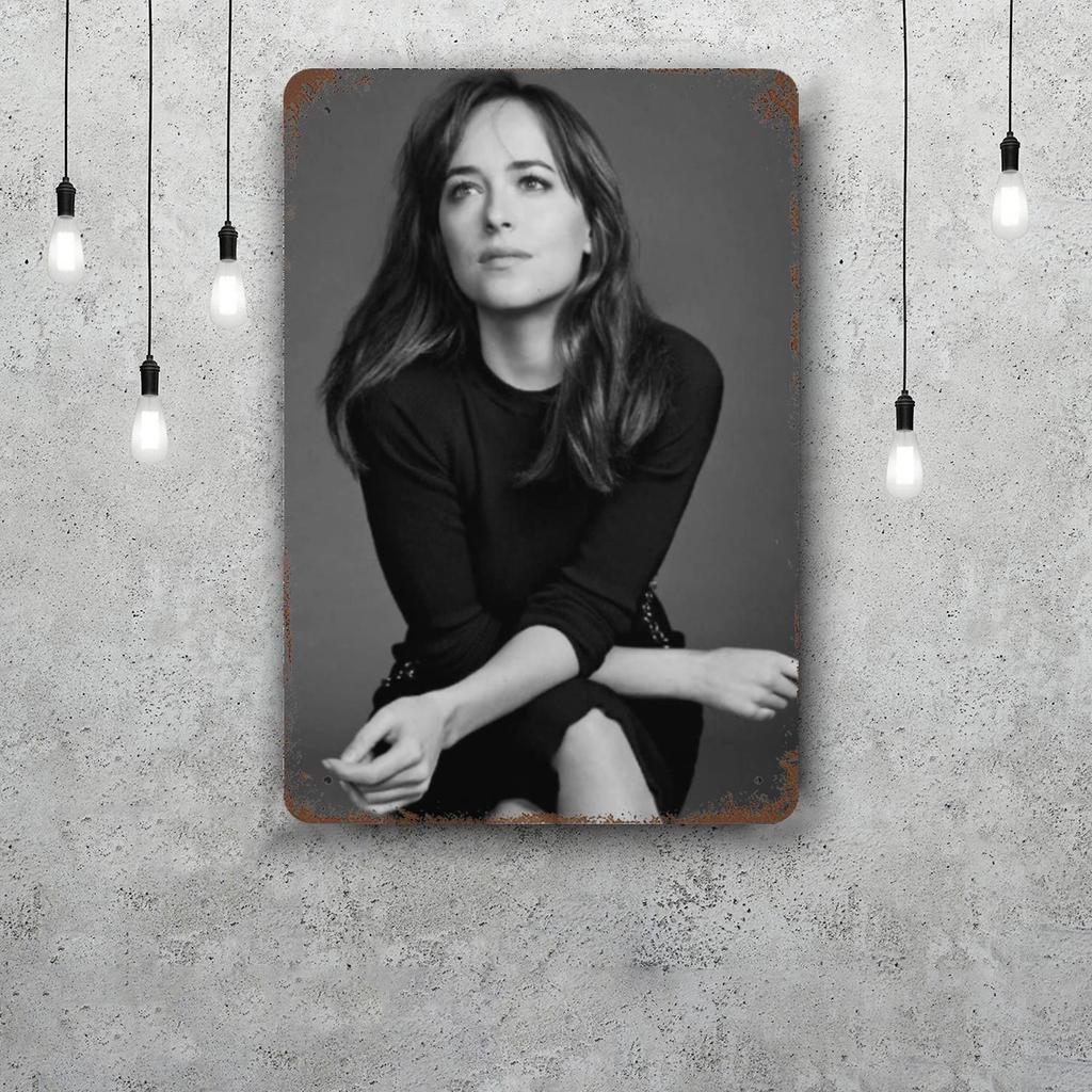 Dakota Johnson Vintage Metal Tin Signs Posters Decor Retro Metal Plaque Wall Art Decor for Garage Bar