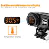 Motorcycle Motorbike Dual USB Charger LED Digital Voltage Display Thermometer