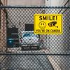 4pcs Smile Your On Camera Metal Sign, Video Surveillance Signs Outdoor, Yard,Property, Business Security Camera Aluminum Sign
