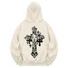 Khc0022 Chicano Cross Fleece Hoodie - Cream