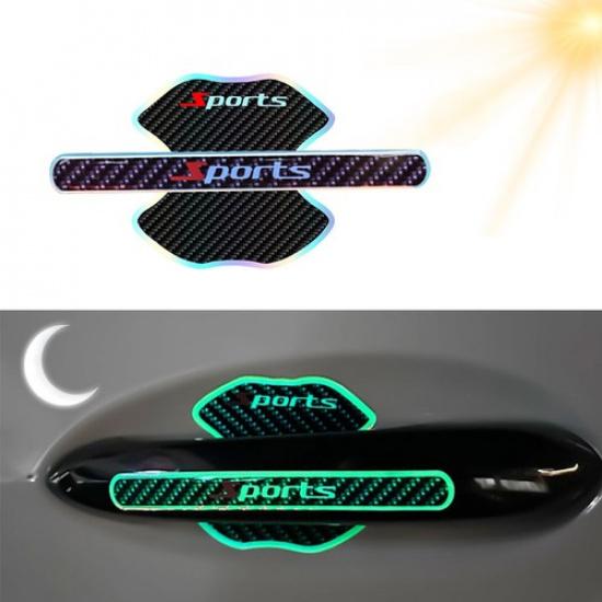 Luminous Car Door Handle Bowl Sticker Protector Anti Scratch Cover Sticker Trims