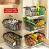 Kitchen Storage Basket Stainless Steel Fruit Vegetable Drain Storage Organizer Wall Mounted Spice Rack Dish Shelf Kitchen Tool