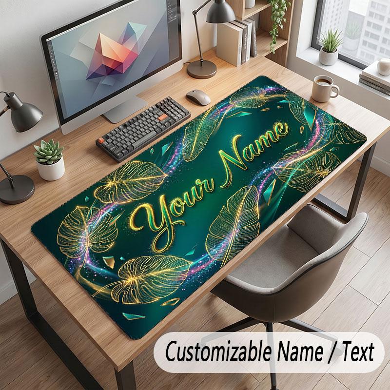 Decorative Artwork Theme Customized Mouse Pad Personalized Print Name Text Desk Mat For Home Office Table Decor