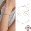 WOSTU Real 925 Sterling Silver Basic Cable Chain Bracelet Hollow Link for Women Fashion Jewelry Gift CQB221