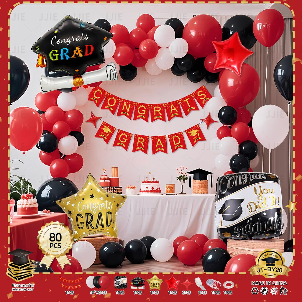 Graduation Party Decoration Balloon Graduation Season Decoration Doctor Hat Cartoon Aluminum Film Balloon Graduation Celebration Set