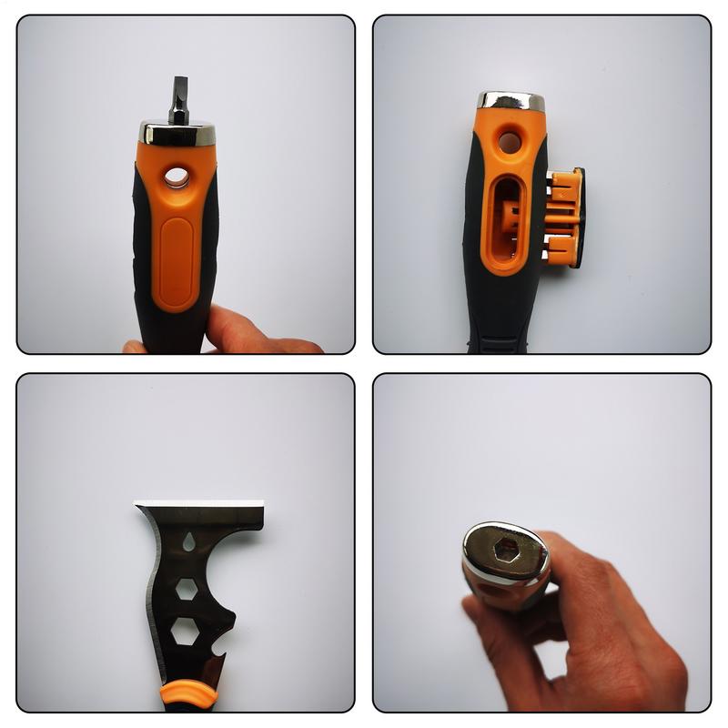 Farbkratzer 16-in-1 Edelstahl Tapetenkratzer Farbe Entferner Zubehör Spachtelwerkzeug Abbeizer zum Herausziehen von Nägeln