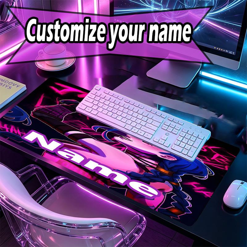 Custom Name Personalized Jinx Pattern Mousepad, Laptop PC Desk Mat, Decorative Desk Mat for Home Keyboard Pad Gift