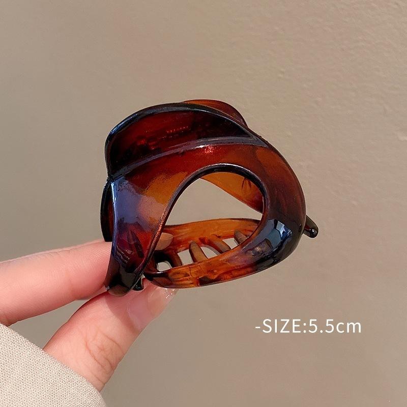 Advanced Sense Transparent Jelly Color Grab Clip Versatile Hairpin Hair Accessories Temperament Special-Shaped Grab Clip Hair Grab Shark Clip Sweet