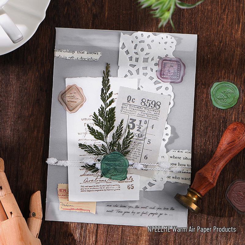 Infeel.Me Retro Wax Seal Sticker Pack, Time Series, PET Journal DIY Decoration, 40 Pieces, 4 Styles.