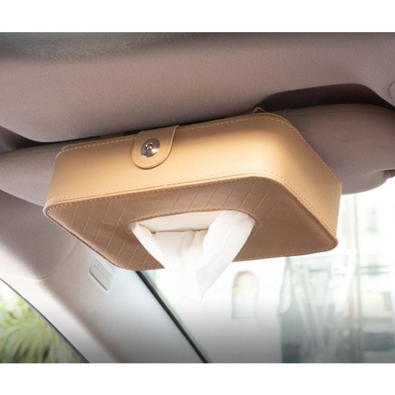 Car Tissue Bag, Leather Sunshade Car Backrest Paper Box, Car Tissue Box