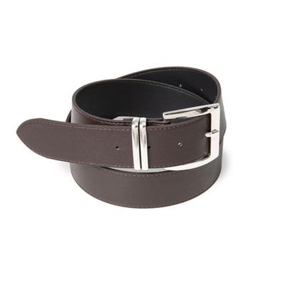 Halden (W) Wide Silver Two Line Fake Leather Belt (T029_brown)