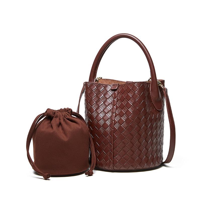 Torba damska wysokiej klasy nowy damski worek skórzana torebka damska wszechstronna tkana wiaderko na ramię listonoszka damska