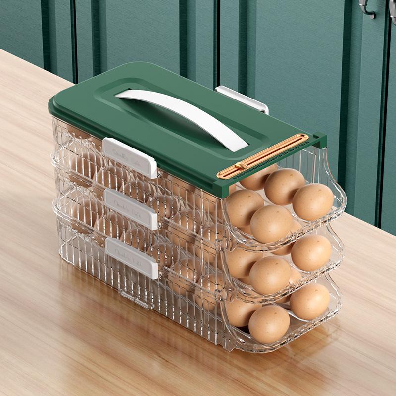 Stackable Portable Egg Rack & Storage Box for Refrigerator