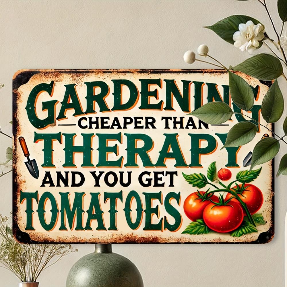 Винтажная алюминиевая табличка  Садоводство дешевле терапии  - 8x12  Забавный декор для сада, веранды, для использования в помещении и на улице 20x30cm（7.8x11.8inch）