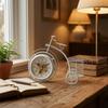 Wire Basket Cycle Clock White Bike Desk Iron Table Timepiece