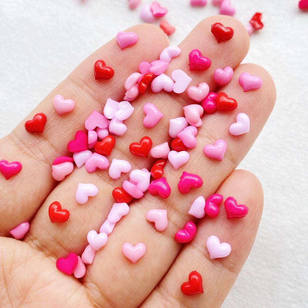 

200 шт. Милые миниатюрные украшения из смолы в форме сердечка с плоской задней стороной для изготовления ювелирных изделий, маникюра, аксессуаров для волос