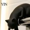 Ganci Decorativi per Lanyard Gatto Stampato 3D Seduto su Scaffale con Lanterna, Gancio Figurine Fantasioso Stile Artigianale Decorazione da Parete Chiavi, Statuetta per Bordo Libro,