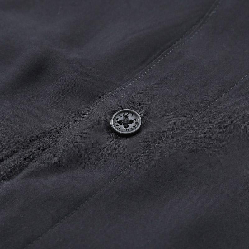 Armani Exchange Sustainable Series Solid Color Single-Breasted Casual Loose Long Sleeve Shirt Men shirts Black 6RZC10-ZNRNZ-1200
