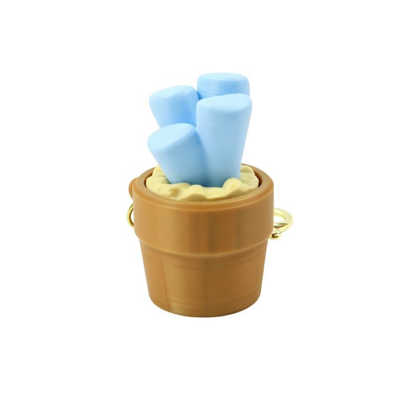 3D Printed Pot Clicker Keychain Cute Mini Fidget Clicker Toy Portable Stress Relief Keyring Edc Pendant Gift For Kids